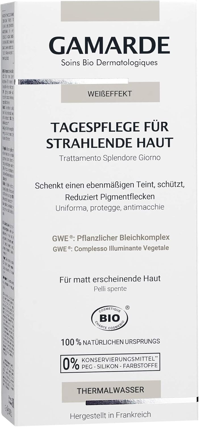 Gamarde Organic Cosmetics: White Effect Day Cream For Radiant Skin I Pigment Spot Brightening Day Cream With Vegetable Brightening Complex Gwe I Vegan Face Cream For Women And Men I 40 Ml