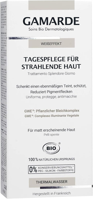 Gamarde Organic Cosmetics: White Effect Day Cream For Radiant Skin I Pigment Spot Brightening Day Cream With Vegetable Brightening Complex Gwe I Vegan Face Cream For Women And Men I 40 Ml