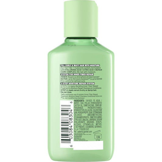 Garnier Fructis Hair Filler Moisture Repair Serum Hair Treatment, Moisturizing Hair Serum For Curly, Wavy Hair With Hyaluronic Acid, 3.75 Fl Oz, 1 Count