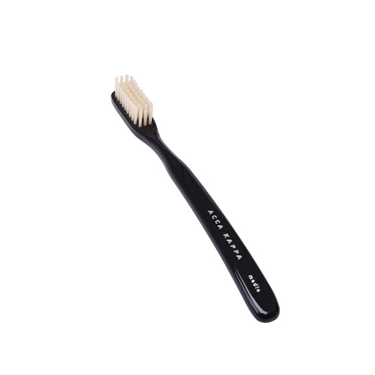 Acca Kappa Vintage Black Toothbrush Hard Nylon Bristles Retro-Style Ergonomic Handle