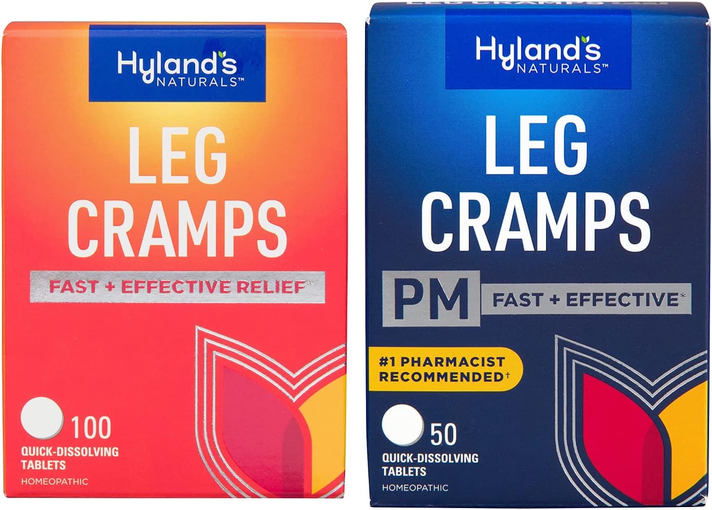 Bundle Of Hyland'S Leg Cramps Tablets, 100 Count + Leg Cramps Pm Nighttime Formula, Natural Relief Of Calf, Foot And Leg Cramps, 50 Count
