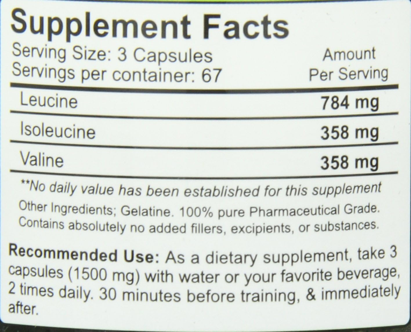 NutraKey BCAA 1500mg, 200 Count : Health & Household