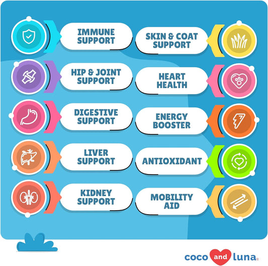 10 In 1 Multivitamin For Dogs - 120 Chewable Tablets - Hip And Joint Support With Glucosamine And Chondroitin - Omega Fish Oil & Vitamins With Coq10 For Skin & Heart Health, Gut & Immune Support