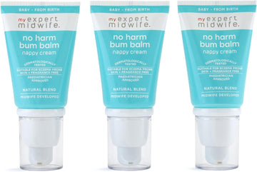 My Expert Midwife Newborn Baby Mega Mild Skin Saviours Kit | Clean Natural Ingredients | Suitable For Sensitive Skin + Fragrance Free | Set Of 3 With Baby Nappy Cream, Skin Salve, Dribble Defence