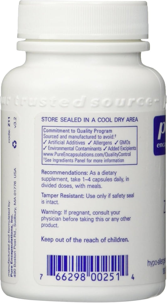 Pure Encapsulations Zinc 15 Mg - Zinc Picolinate Supplement For Immune System Support, Growth & Development - For Wound Healing - With Premium Zinc Picolinate - 180 Capsules