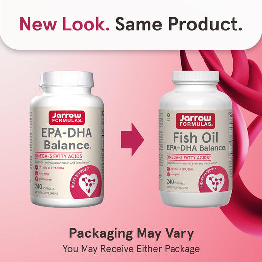 Jarrow Formulas® Epa-Dha Balance®, 1,200 Mg Omega-3 Fatty Acids For Cardiovascular Support, 120 Softgels, 60 Day Supply