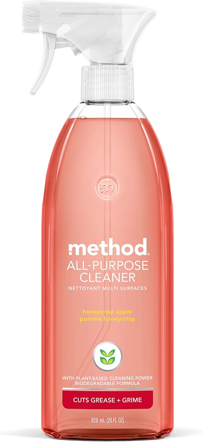 Method All-Purpose Cleaner Spray, Honeycrisp Apple, Plant-Based And Biodegradable Formula Perfect For Most Counters, Tiles, Stone, And More, 28 Oz Spray Bottle, (Pack Of 1)