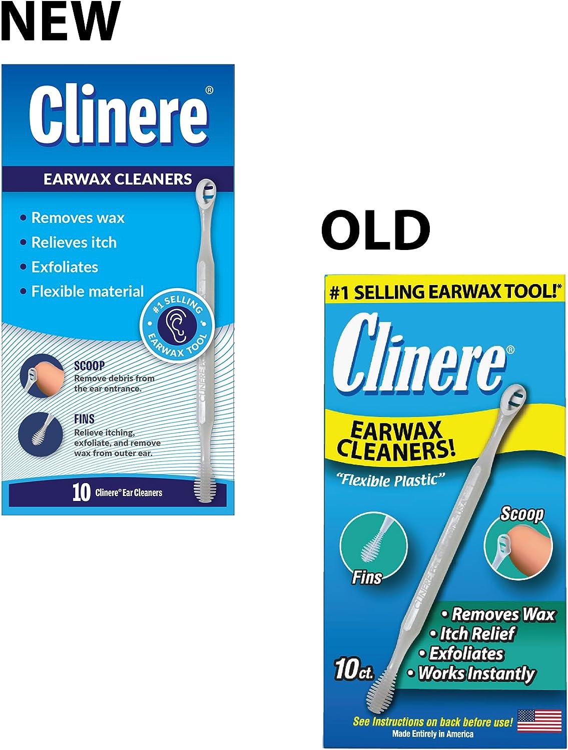 Clinere® Ear Cleaners, 10 Count Earwax Remover Tool Safely and Gently Cleaning Ear Canal at Home, Ear Wax Cleaner Tool, Itch Relief, Ear Wax Buildup, Works Instantly, Exfolimates, Earwax Cleaners. : Health & Household