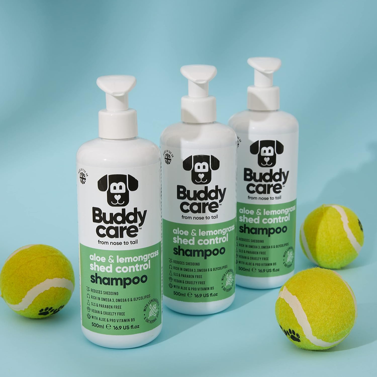 Shed Control Dog Shampoo by Buddycare | Aloe & Lemongrass Scented | With Aloe Vera and Pro Vitamin B5 (500ml) :Pet Supplies