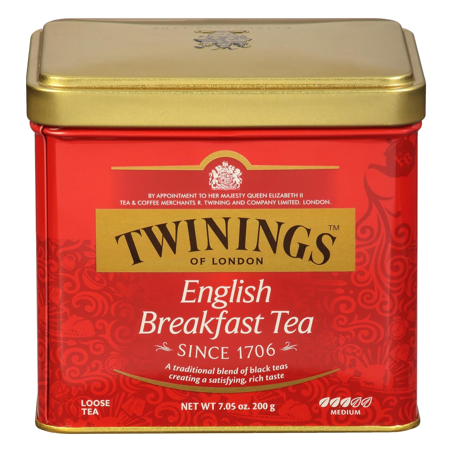 Twinings English Breakfast Loose Tea Tins, 7.05 Ounce Tins (Pack Of 6), Smooth, Flavourful, Robust Black Tea Leaves, Caffeinated, Enjoy Hot Or Iced