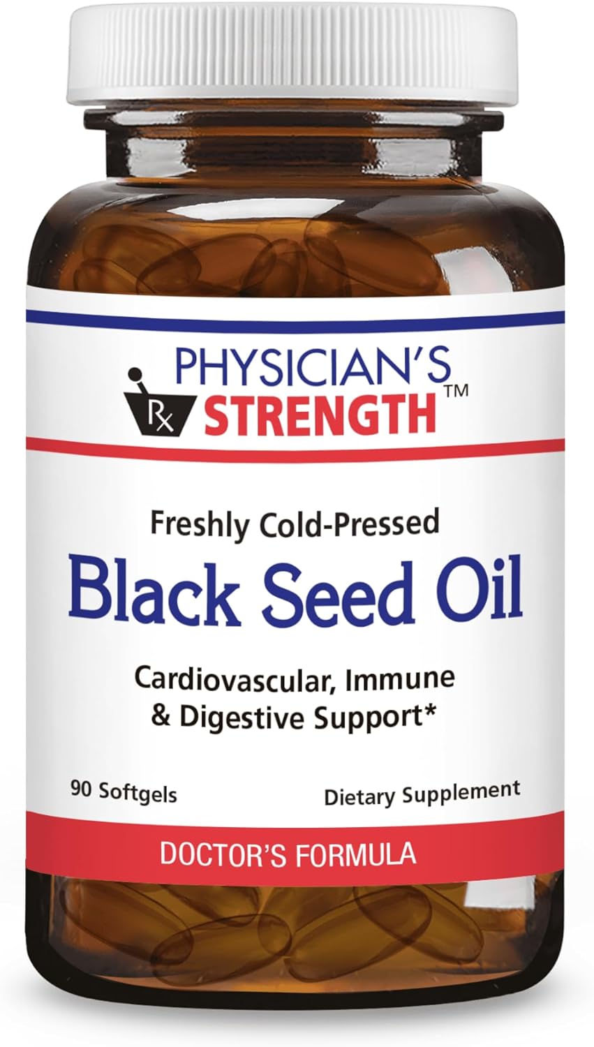 Physician'S Strength Black Seed Oil Gelcaps - 90 Softgels - Supports Healthy Body Response - Freshly Cold Pressed - Non-Gmo - 45 Servings
