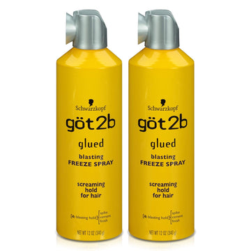 Got2B Glued Blasting Freeze Hairspray, 12 Oz, Pack Of 2