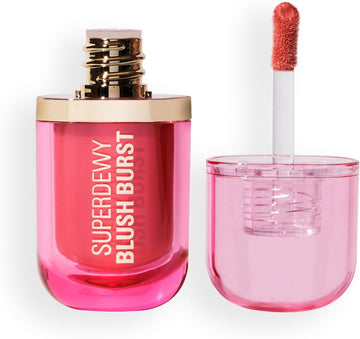 Revolution Superdewy Liquid Blush Burst, Buildable Colour For Cheek, Serum Formula With Peptides & Hyaluronic Acid, Vegan & Cruelty-Free, Peach Spritz, 4.2Ml