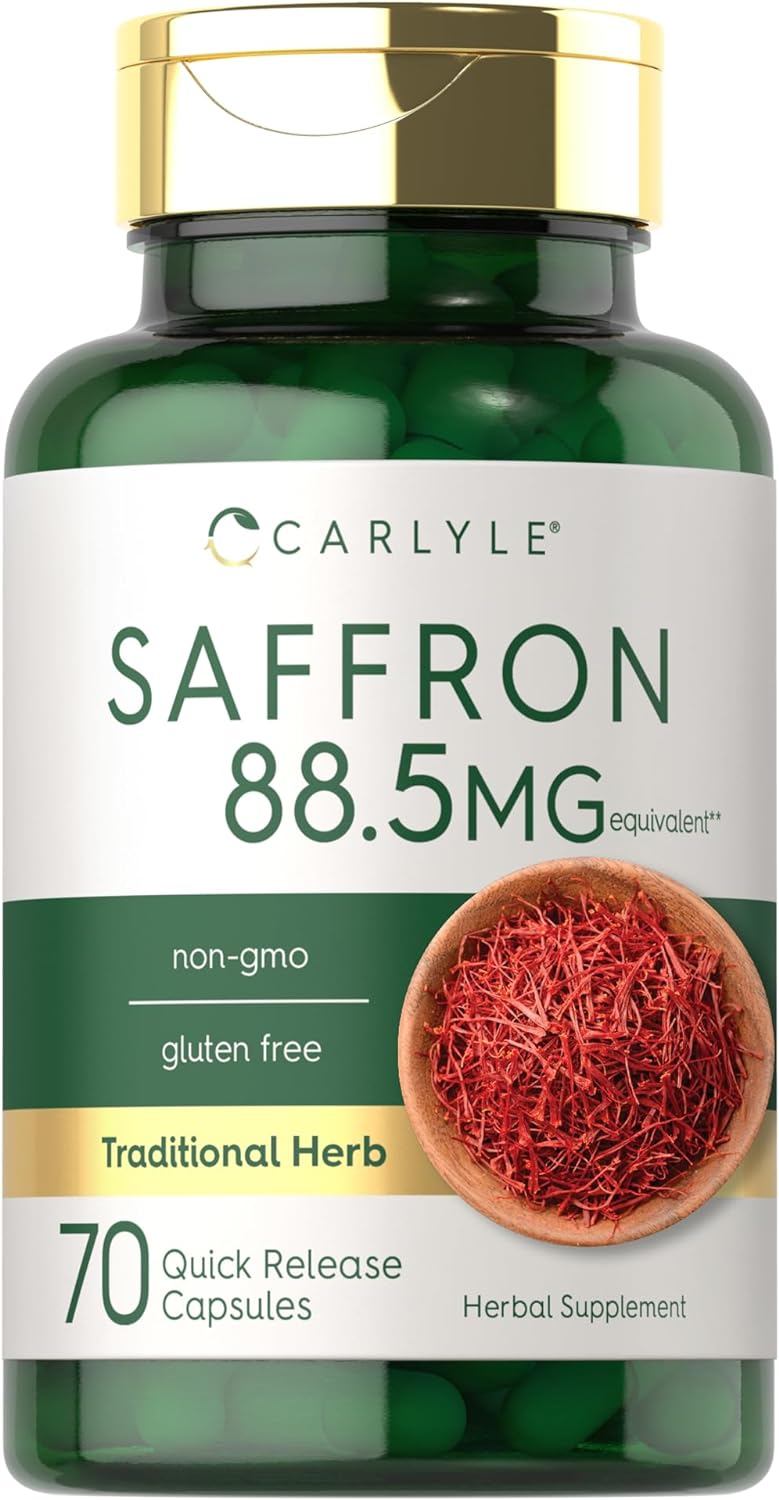 Carlyle Saffron Extract Capsules 88.5Mg | 70 Count | Non-Gmo & Gluten Free Supplement