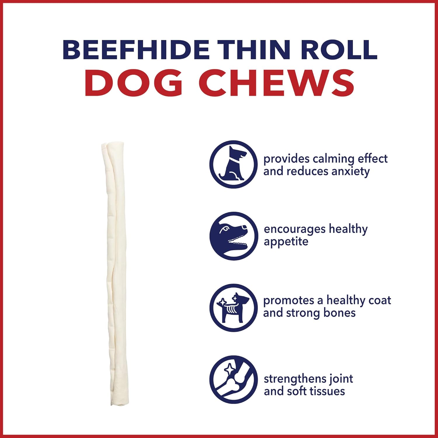 Pet Factory American Beefhide 10" Thin Rolls Dog Chew Treats - Natural Flavor, 35 Count/1 Pack : Pet Supplies