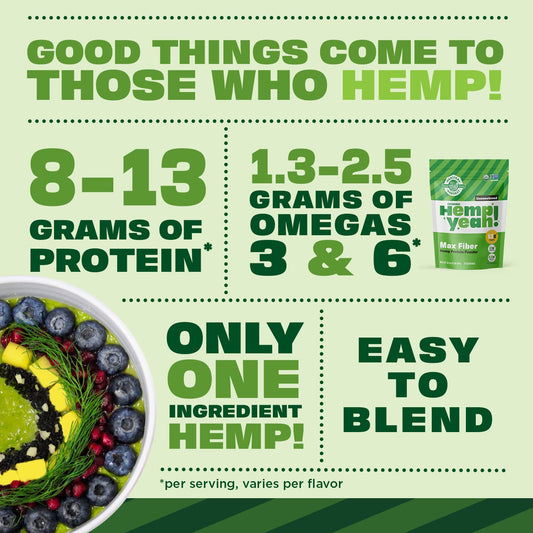 Manitoba Harvest Hemp Yeah! Organic Max Fiber Protein Powder, Unsweetened, 32Oz; With 13G Of Fiber, 13G Protein And 2.5G Omegas 3&6 Per Serving, Keto-Friendly, Preservative Free, Non-Gmo, 2 Pound (Pack Of 1) (7100)