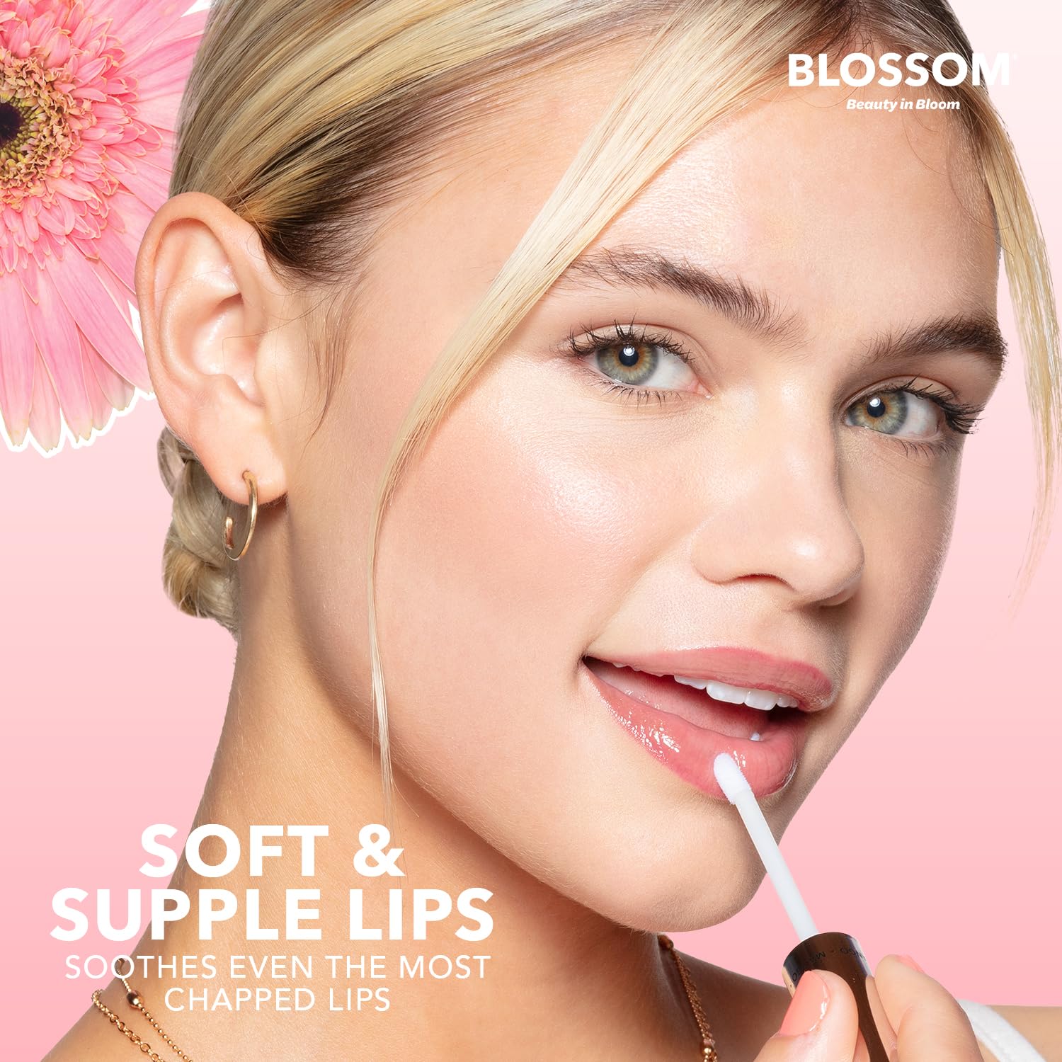 Blossom Lip Gloss & Lip Oil With Olive Oil + Grape Seed Oil, Moisturizing And Hydrating Shimmer Sparkle, Infused With Real Flowers, 3G, Coconut : Beauty & Personal Care