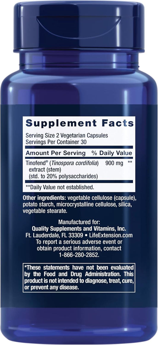 Life Extension Immune Modulator With Tinofend®, Powerful Immune Health Support, Standardized Tinospora Plant Extract, Gluten-Free, Non-Gmo, Vegetarian, 60 Capsules