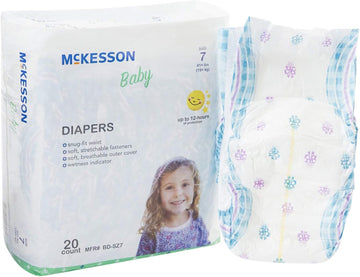 McKesson Baby Diapers, Size 7 (Over 35 lbs), 20 Count, 4 Packs, 80 Total