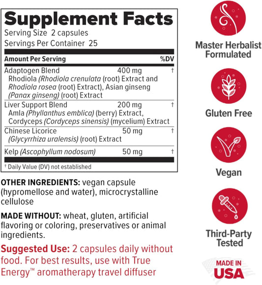 Redd Remedies, True Energy, Supports Energy Production And Stamina, 50 Vegan Capsules