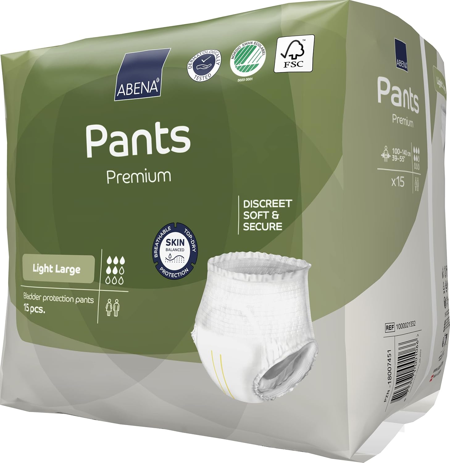 Abena Incontinence Pants Light, Eco-Labelled Incontinence Pants for Men & Women, Comfortable, Protective & Discreet, Fast Absorption, Sustainable Incontinence Pads - L0, 900ml, 40-56" Waist, 15PK : Amazon.co.uk: Health & Personal Care