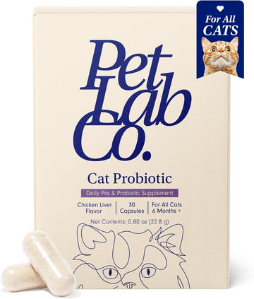 Petlab Co. Probiotics For Cats, Support Gut Health, Diarrhea, Digestive Health & Immune Support - Easy To Use - 30 Count