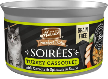 Merrick Purrfect Bistro Soirees Grain Free Natural Canned Cat Food With Gravy, Turkey Cassoulet Recipe - (Pack Of 24) 2.75 Oz. Cans