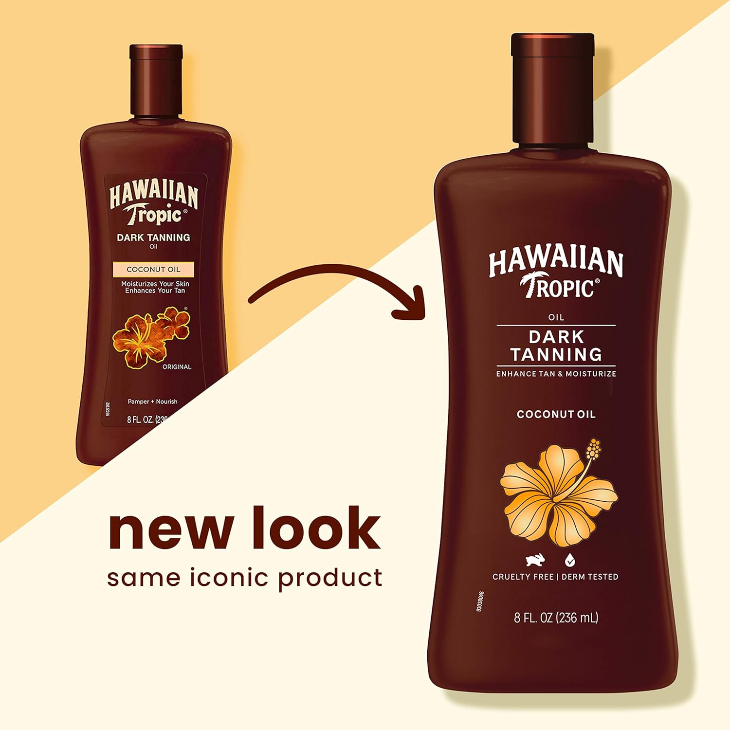 Hawaiian Tropic Dark Tanning Oil Original 8 oz (Pack of 2) : Beauty & Personal Care