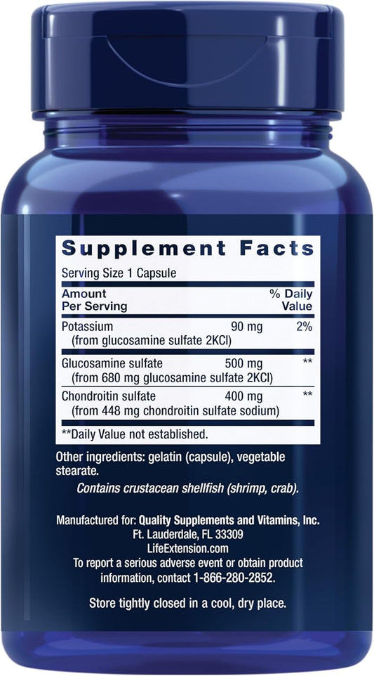 Glucosamine & Chondroitin Sulfate -- 100 Capsules By Life Extension