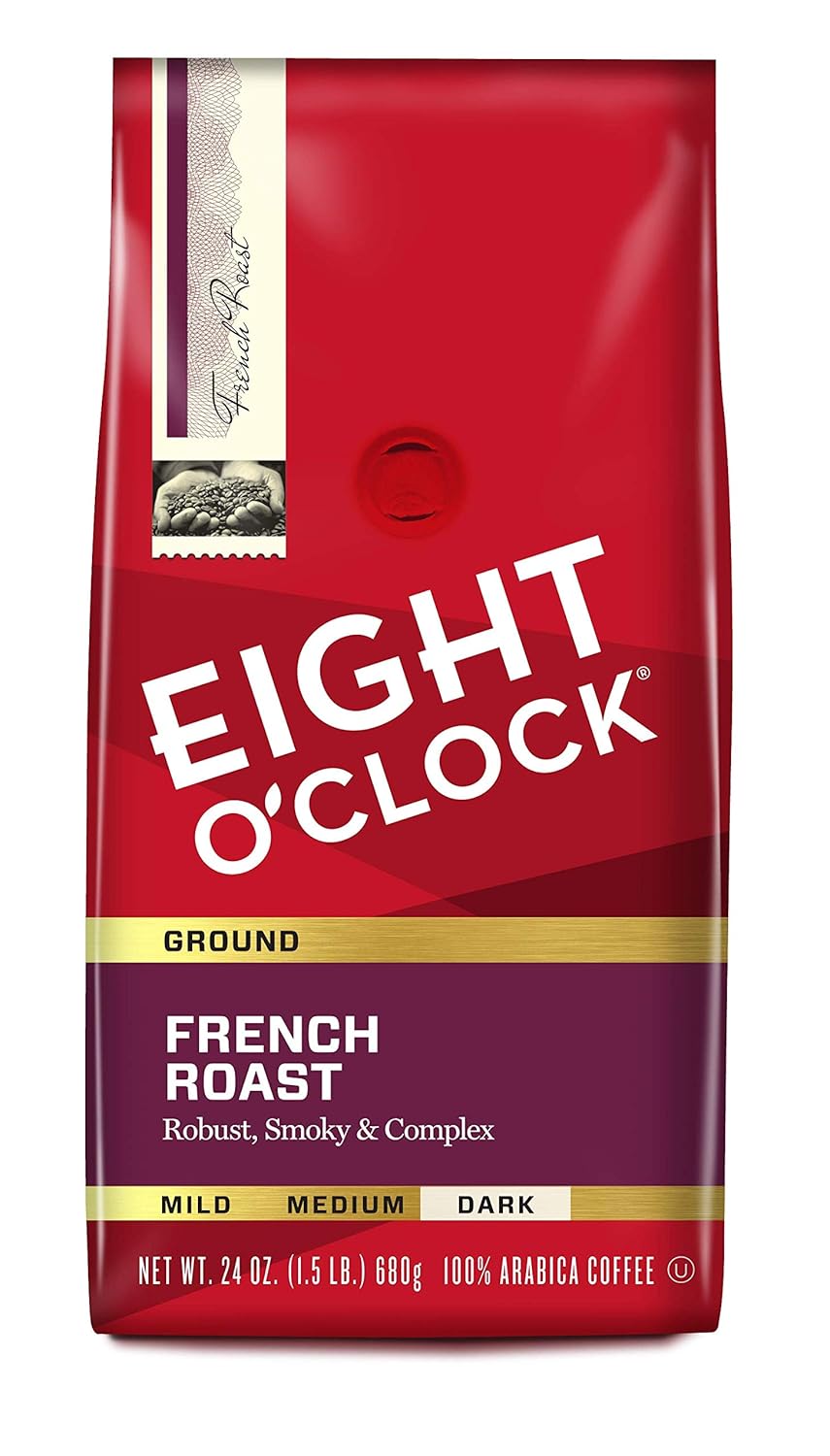 Eight O'Clock Ground Coffee, French Roast, 24 Ounce