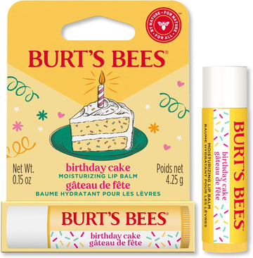 Burt'S Bees Lip Balm Birthday Cake, Moisturising Lip Balm With Beeswax And Vitamin E, 100% Natural Origin, 4.25G
