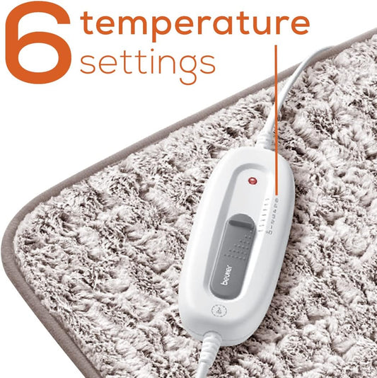 Beurer Uhp26N Microplush Heating Pad For Back Pain Relief, Machine Washable Fabric With Auto Shut Off, Electric Heating Pad For Cramps And Sore Muscles, Machine Washable With Adjustable Strap