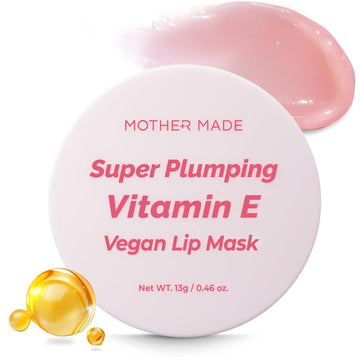 Lip Care Balm Stocking Stuffer - Vitamin E Vegan Lip Mask, With Organic Shea Butter, Natural Oils, Vegan Collagen, Gifts For Women, Korean Skin Care, 0.46 Fl.Oz