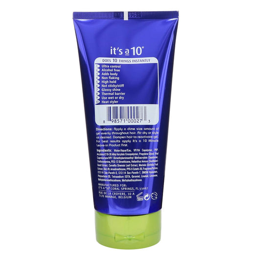 It's a 10 Haircare Miracle Firm Hold Gel, 5 fl. oz