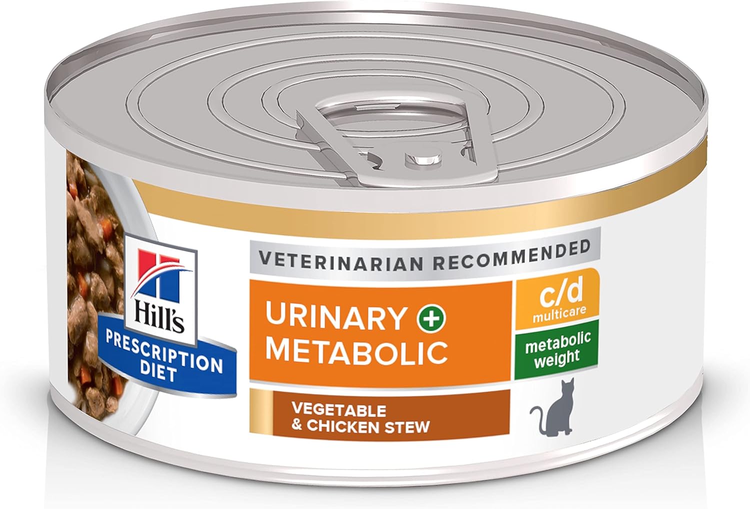 Hill'S Prescription Diet C/D Multicare + Metabolic Weight, Urinary Care + Weight Vegetable And Chicken Wet Cat Food, Veterinary Diet, 2.9 Oz. Cans, 24-Pack