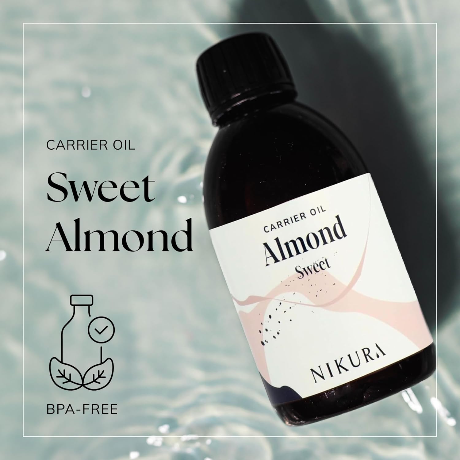 Nikura Sweet Almond Oil - 250ml | for Skin, Hair Growth, Face, Therapy, Body Oil, Scalp & Nails | for Essential Oils | Natural, Vegan & UK | BPA Free : Amazon.co.uk: Health & Personal Care