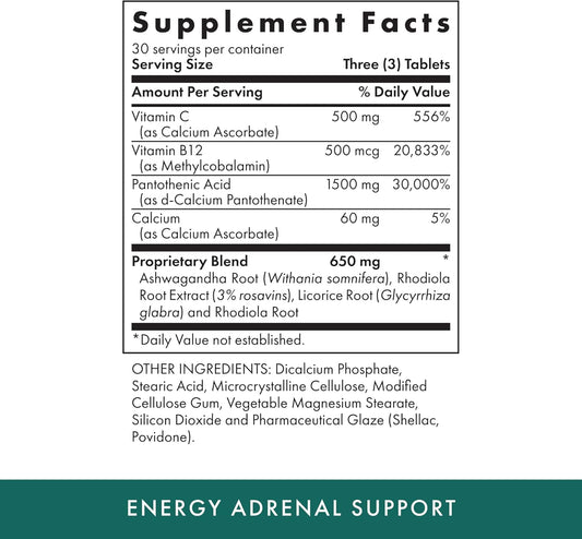 Michael'S Health Naturopathic Programs Energy Adrenal Support - 60 Vegetarian Tablets - Nutrients For Adrenal Support - Kosher - 20 Servings