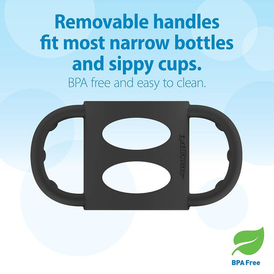 Dr. Brown’S® Milestones™ 100% Silicone Baby Bottle Handles, Narrow, Black, 1-Pack