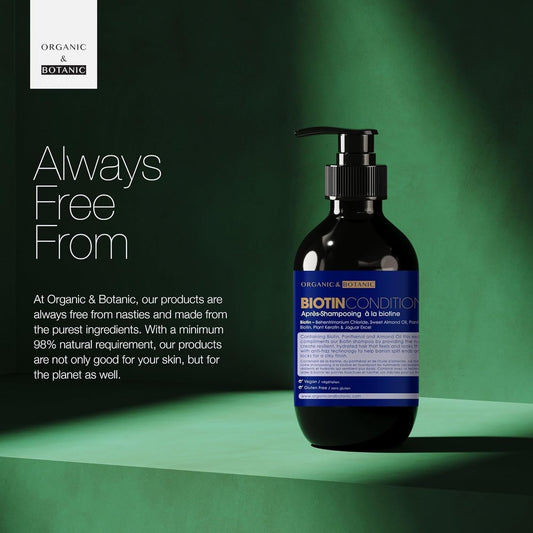 Organic & Botanic Biotin Conditioner 500Ml | Shampoo For Dry, Dull Hair. Helps Against Premature Hair Loss And Graying