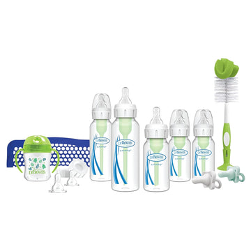 Dr. Brown'S Natural Flow Baby Feeding Set With Anti-Colic Bottles, Transition Cup, Brush, And Silicone Pacifiers