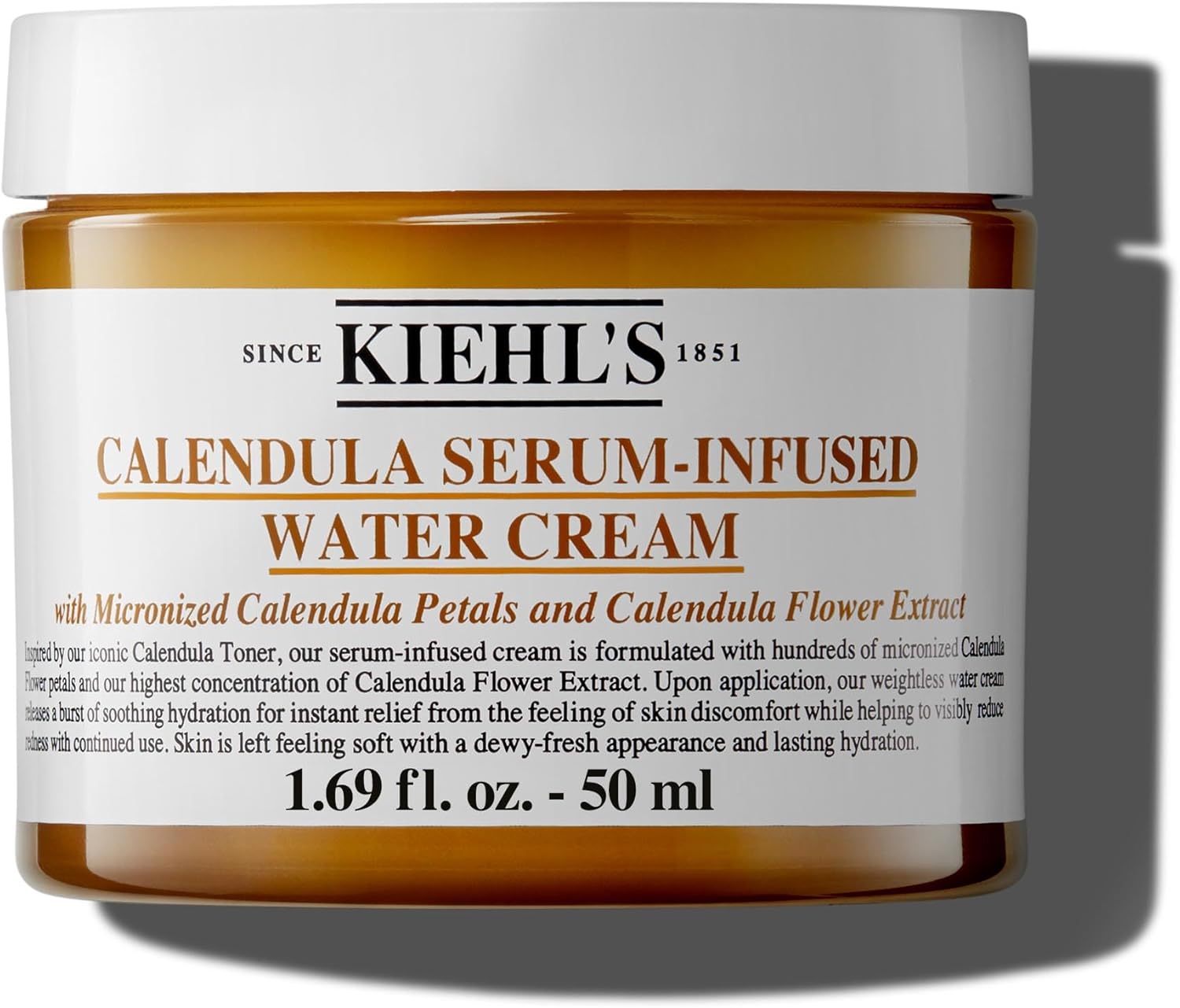 Kiehl'S Calendula Serum-Infused Water Cream, Soothing Gel Moisturiser For All Skin Types, 50Ml