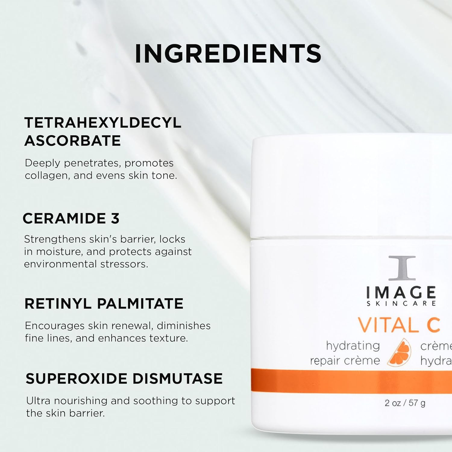 IMAGE Skincare, VITAL C Hydrating Repair Crème, Face Moisturizer Night Cream for Dry Skin, with Hyaluronic Acid, 2 fl oz : Beauty & Personal Care