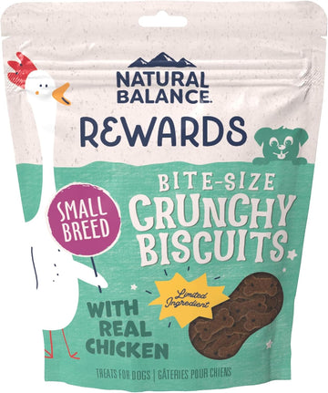 Natural Balance Limited Ingredient Rewards Crunchy Biscuits, Bite-Size Treats For Small-Breed Dogs, Made With Real Chicken, 8 Ounce (Pack Of 1)