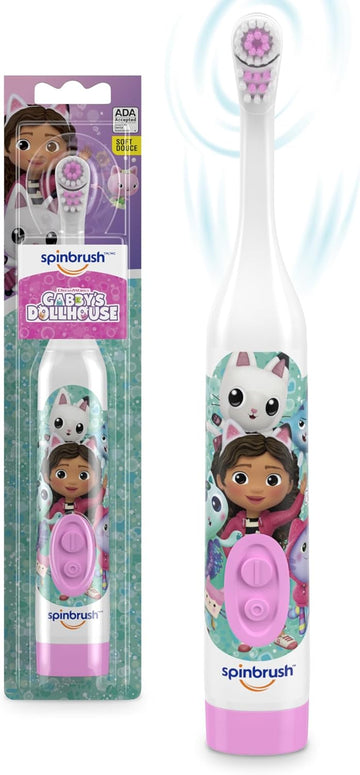 Spinbrush Gabby'S Dollhouse Kids Electric Battery Toothbrush