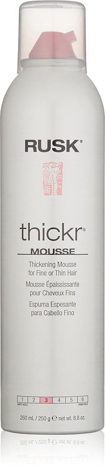 Rusk Designer Collection Thicker Thickening Mousse For Fine Or Thin Hair, 8.8 Oz, Thickening Mousse That Provides Body, Texture, And Hold Without Buildup