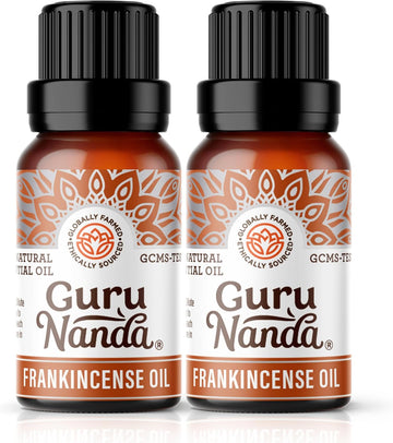 Gurunanda Frankincense Essential Oil (2X0.5 Fl Oz), 100% Pure, Natural, Undiluted Aromatherapy Oil For Diffusers, Supports Join Health & Radiant Skin