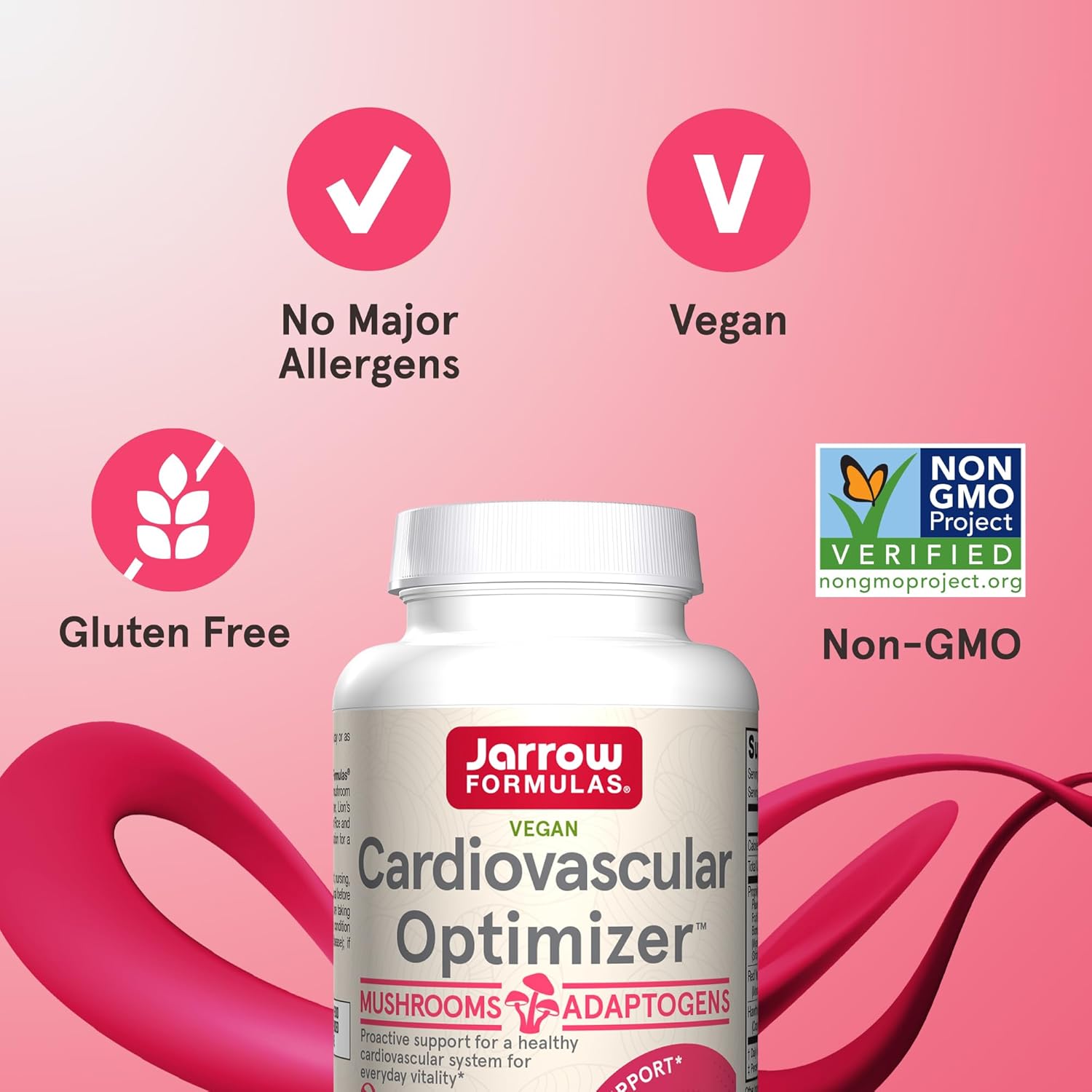 Jarrow Formulas Cardiovascular Optimizer With Lion'S Mane, Reishi, Shiitake, And Blue Oyster Mushrooms, Dietary Supplement With Red Yeast Rice And Hawthorn Leaf, 120 Veggie Capsules, 30 Day Supply