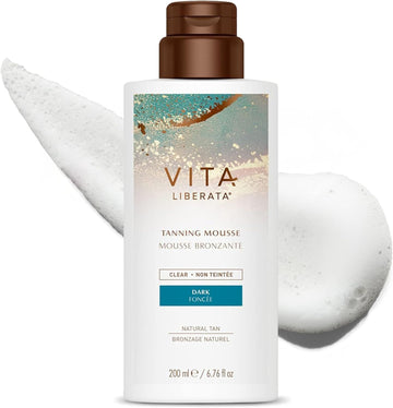 Vita Liberata Clear Self Tanning Mousse - Dark, Lightweight & Fast Drying Formula, Untinted For Minimal Transfer, Lasting Tan, Formulated With Organic Aloe Vera & Hyaluronic Acid, 200Ml