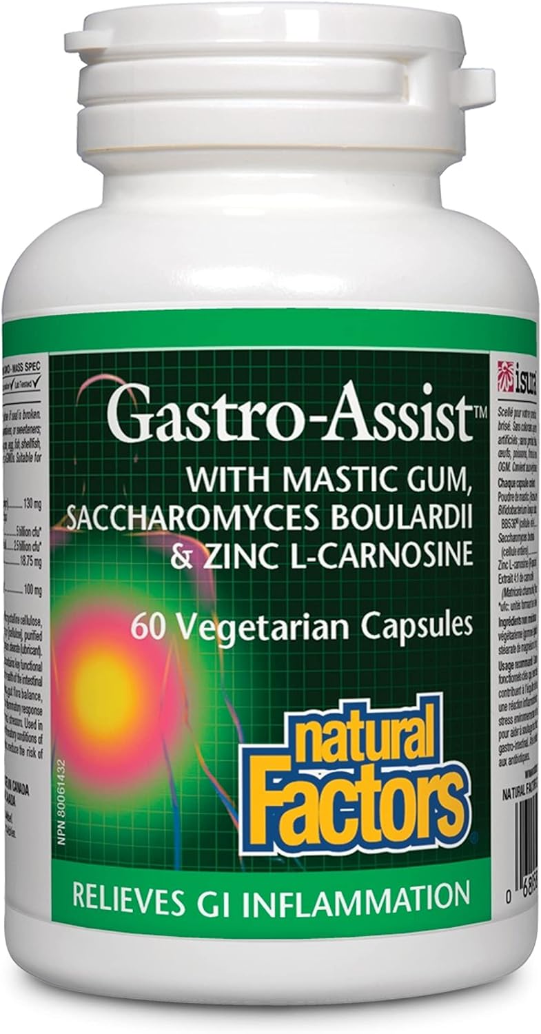 Natural Factors, Gastro-Assist, Help Relieve Indigestion, Bloating and Constipation, Digestive Supplement, Vegan, 60 capsules (30 servings)