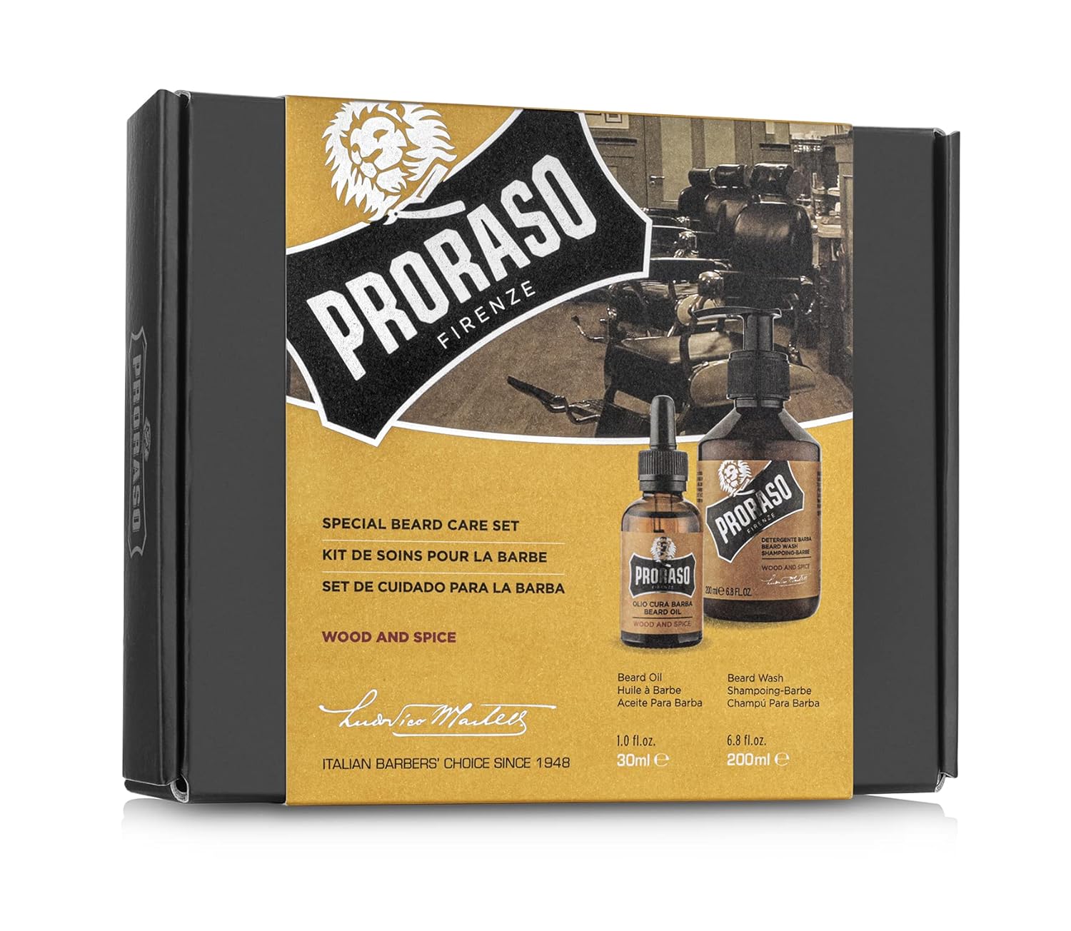 Proraso Beard Care Kit for Men | Beard Wash & Beard Oil with Sandalwood to Tame, Cleanse & Detangle Full, Thick and Coarse Beards | Wood & Spice : Beauty & Personal Care